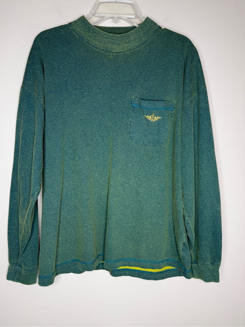 Vintage 90’s Dockers Sport Long-Sleeve Pocket Tee Mock Neck Size Large